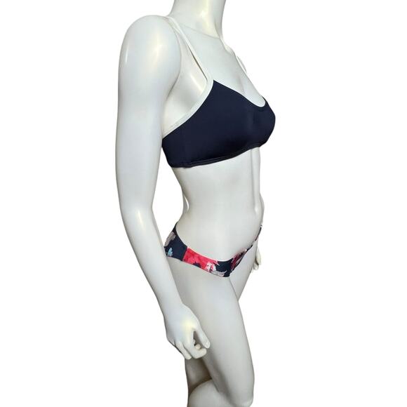 Kate Spade Bikini Set XS Black Floral Two-Piece Swimsuit Adjustable Straps - Picture 4 of 16